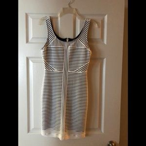 Bebe White Striped Dress